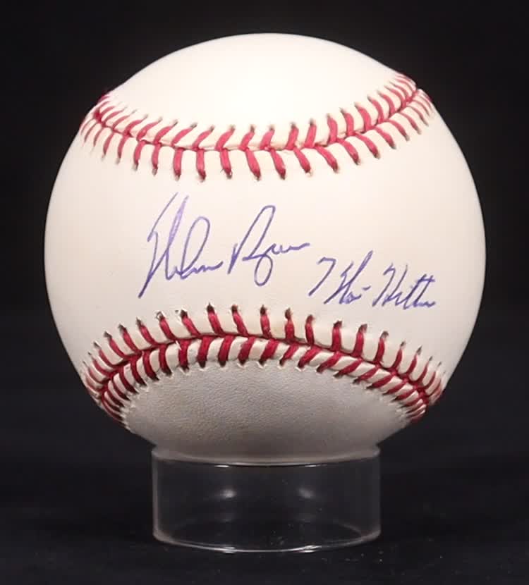 Nolan Ryan Signed ONL Baseball Inscribed "7 No Hitters" (AIV) at PristineAuction.com