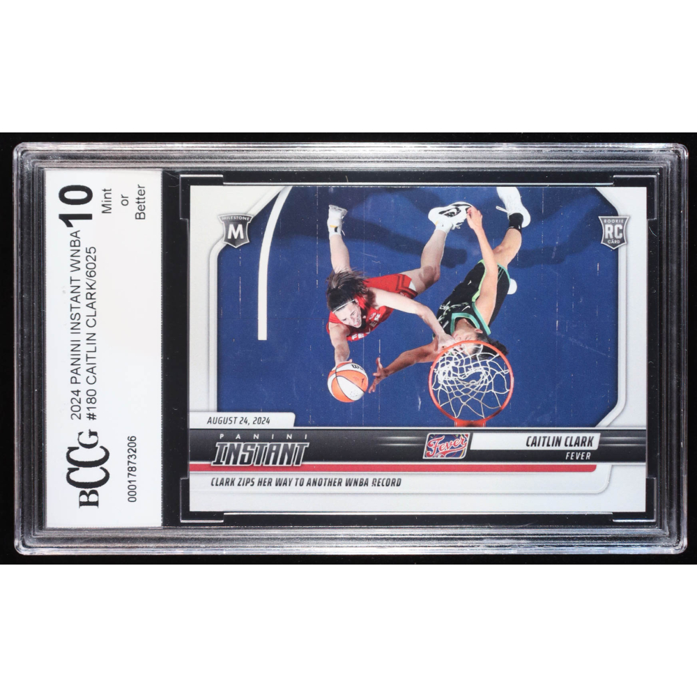 Caitlin Clark 2024 Panini Instant WNBA #180 RC (BCCG 10) at PristineAuction.com Caitlin Clark 2024 Panini Instant WNBA #180 RC (BCCG 10) at PristineAuction.com