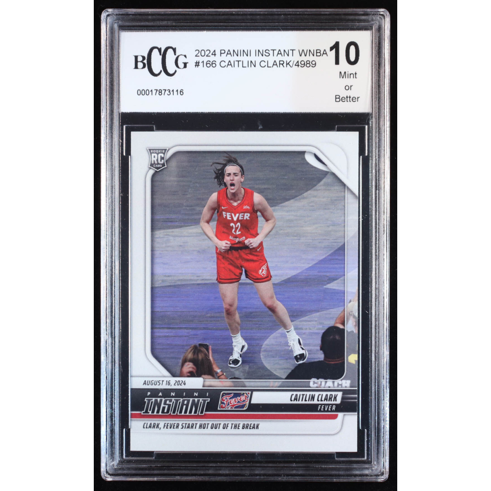 Caitlin Clark 2024 Panini Instant WNBA #166 RC (BCCG 10) at PristineAuction.com