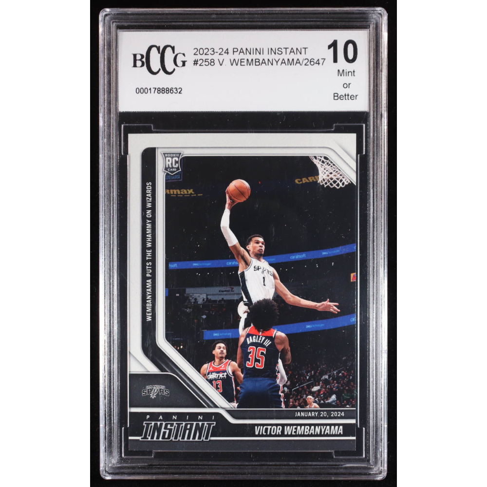 Victor Wembanyama 2023-24 Panini Instant #258 RC (BCCG 10) at PristineAuction.com