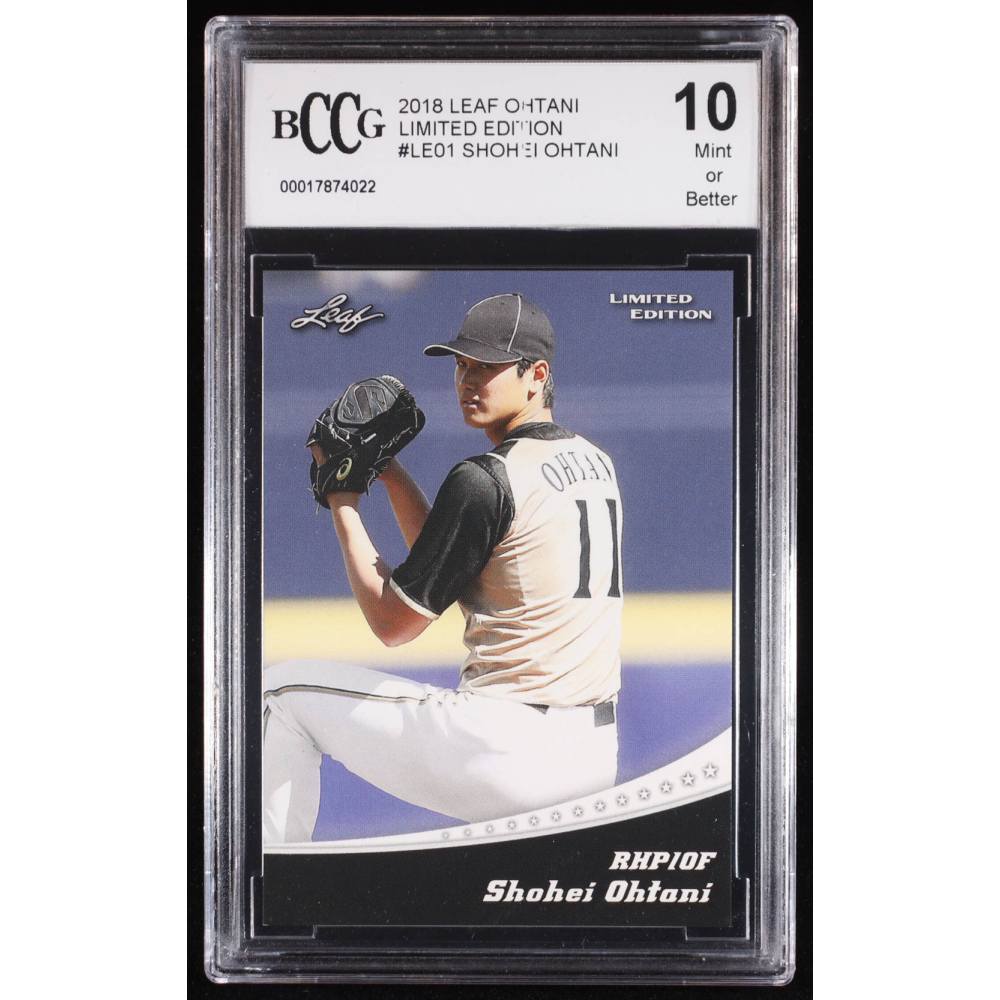 Shohei Ohtani 2018 Leaf Ohtani Limited Edition #LE01 RC (BCCG 10) at PristineAuction.com