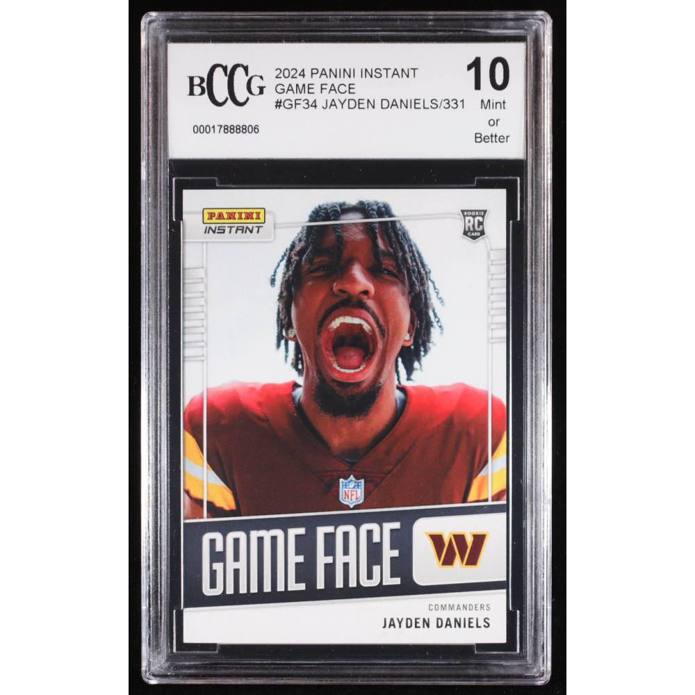 Jayden Daniels 2024 Panini Instant Game Face #GF34 RC (BCCG 10) at PristineAuction.com