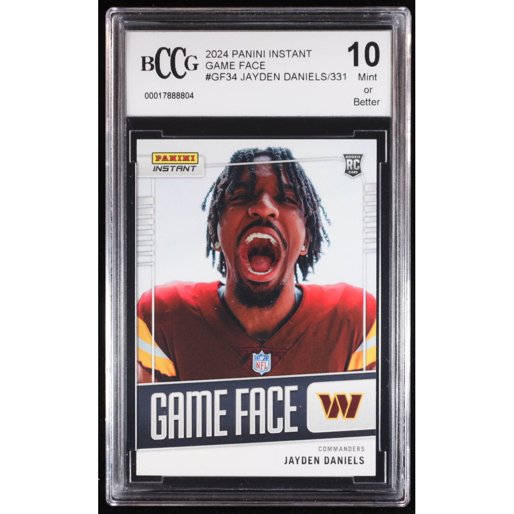Jayden Daniels 2024 Panini Instant Game Face #GF34 RC (BCCG 10) at PristineAuction.com