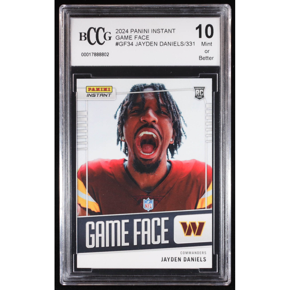 Jayden Daniels 2024 Panini Instant Game Face #GF34 RC (BCCG 10) at PristineAuction.com