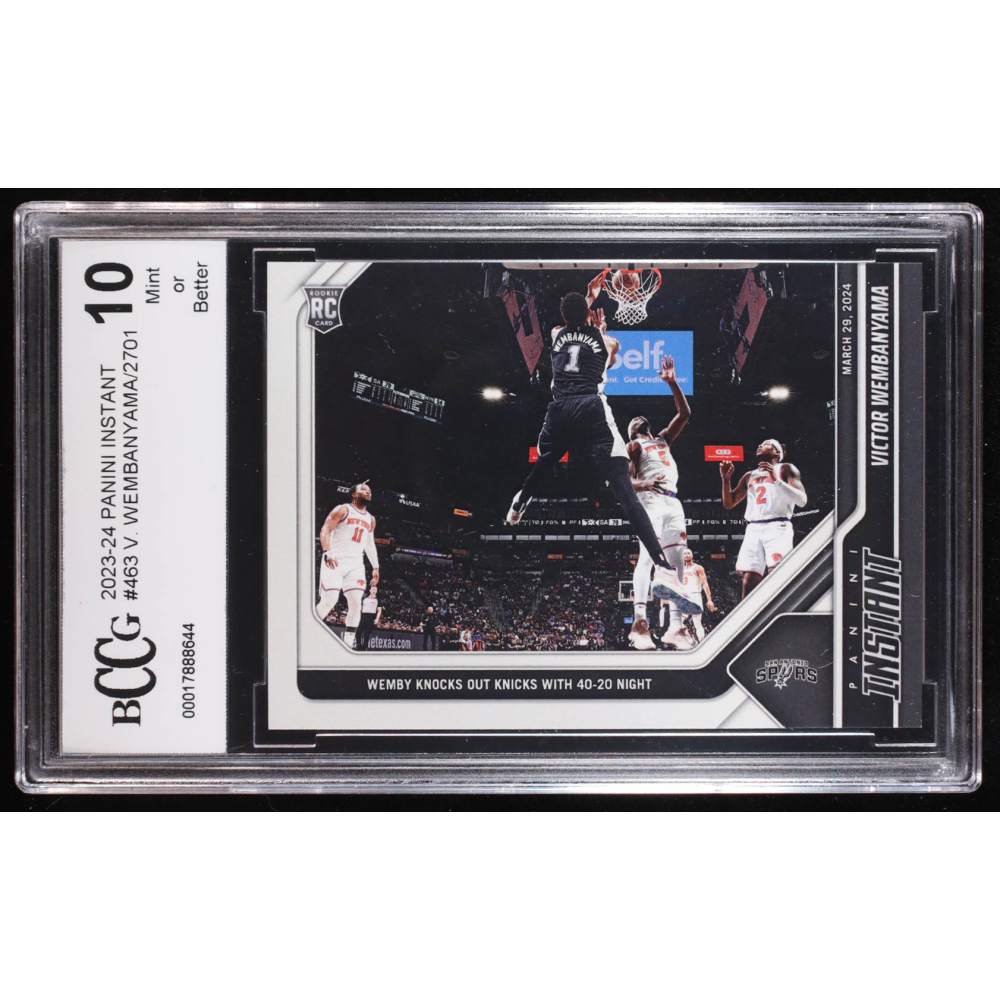 Victor Wembanyama 2023-24 Panini Instant #463 RC (BCCG 10) at PristineAuction.com