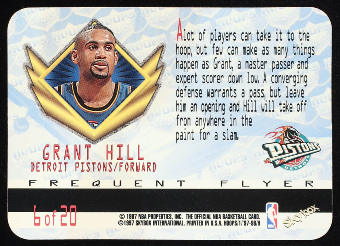 Grant Hill 1997-98 Hoops Frequent Flyer Club #FF6 at PristineAuction.com Grant Hill 1997-98 Hoops Frequent Flyer Club #FF6 at PristineAuction.com