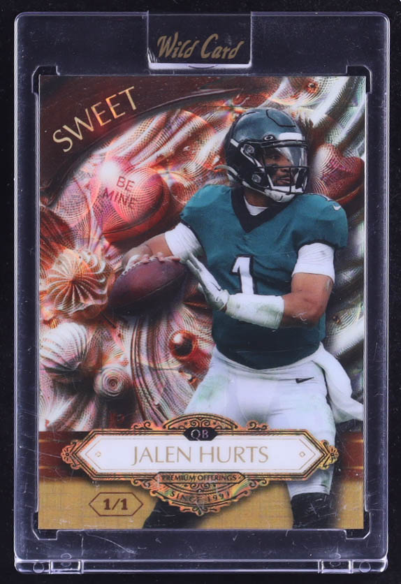 Jalen Hurts 2024 Wild Card Sweet Gold Scope #SWTLTJH #1/1 at PristineAuction.com Jalen Hurts 2024 Wild Card Sweet Gold Scope #SWTLTJH #1/1 at PristineAuction.com