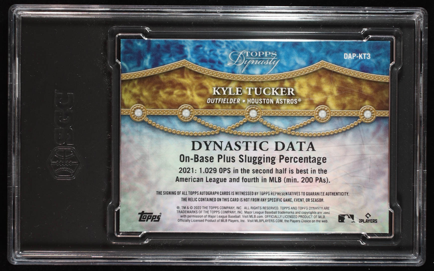 Kyle Tucker 2023 Topps Dynasty Autograph Patches #DAPKT3 #10/10 (SGC 9.5 | Autograph Grade 10) at PristineAuction.com Kyle Tucker 2023 Topps Dynasty Autograph Patches #DAPKT3 #10/10 (SGC 9.5 | Autograph Grade 10) at PristineAuction.com