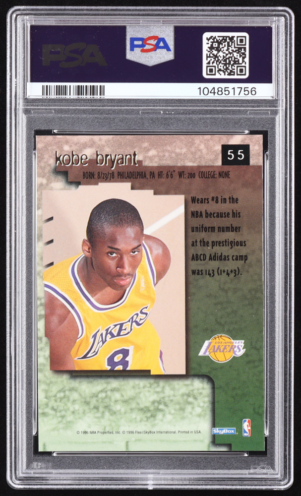 Kobe Bryant 1996-97 SkyBox Premium #55 RC (PSA 9) at PristineAuction.com Kobe Bryant 1996-97 SkyBox Premium #55 RC (PSA 9) at PristineAuction.com