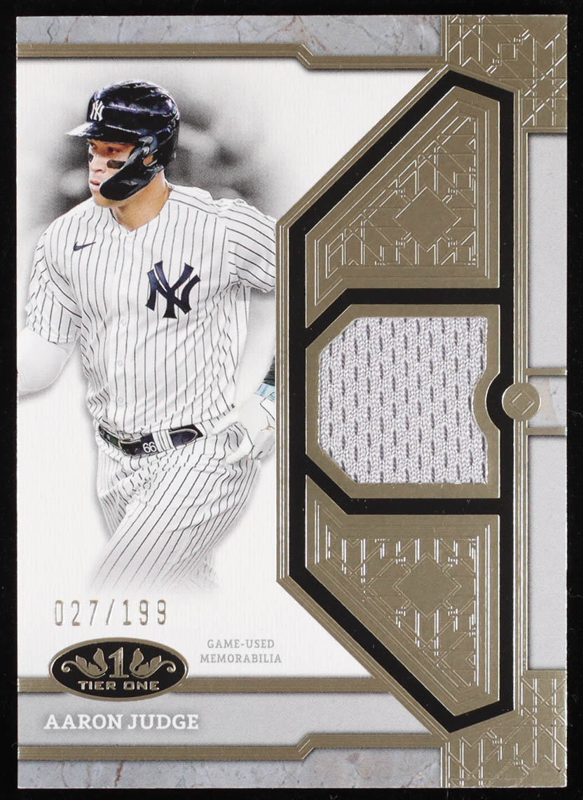 Aaron Judge 2024 Topps Tier One Relics #T1RAJ #027/199 at PristineAuction.com Aaron Judge 2024 Topps Tier One Relics #T1RAJ #027/199 at PristineAuction.com