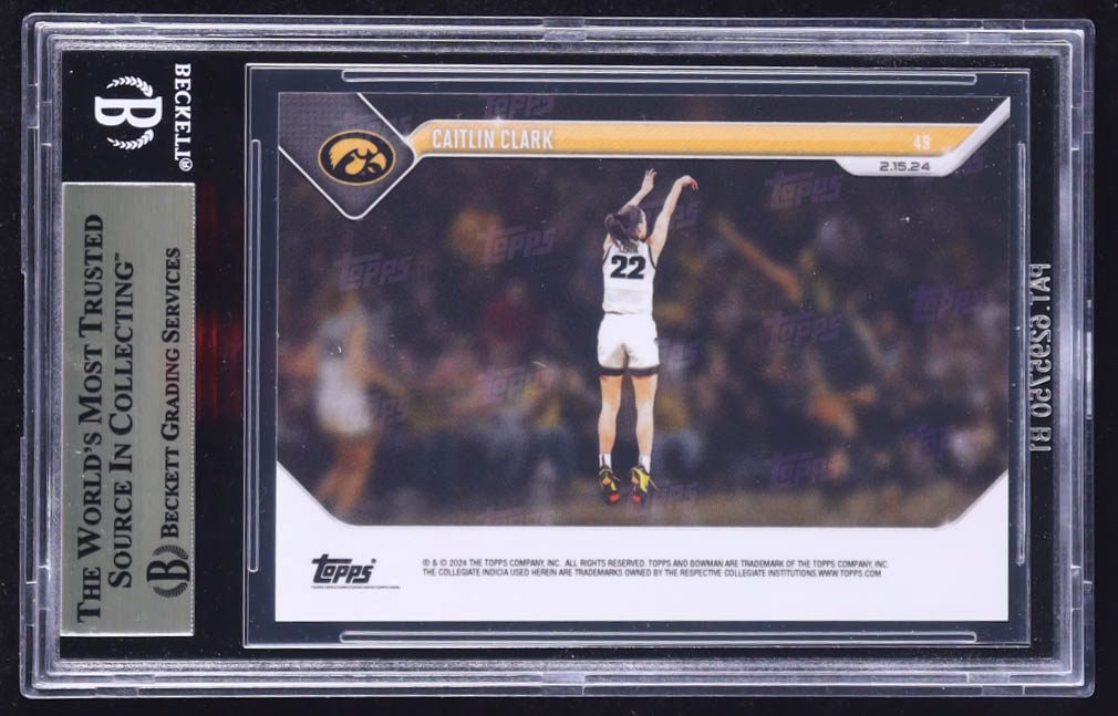 Caitlin Clark 2023-24 Bowman University Now #49 RC (BGS 9.5) at PristineAuction.com Caitlin Clark 2023-24 Bowman University Now #49 RC (BGS 9.5) at PristineAuction.com
