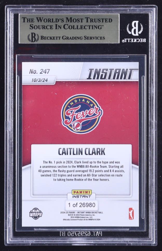 Caitlin Clark 2024 Panini Instant WNBA #247 RC (BGS 9.5) at PristineAuction.com Caitlin Clark 2024 Panini Instant WNBA #247 RC (BGS 9.5) at PristineAuction.com