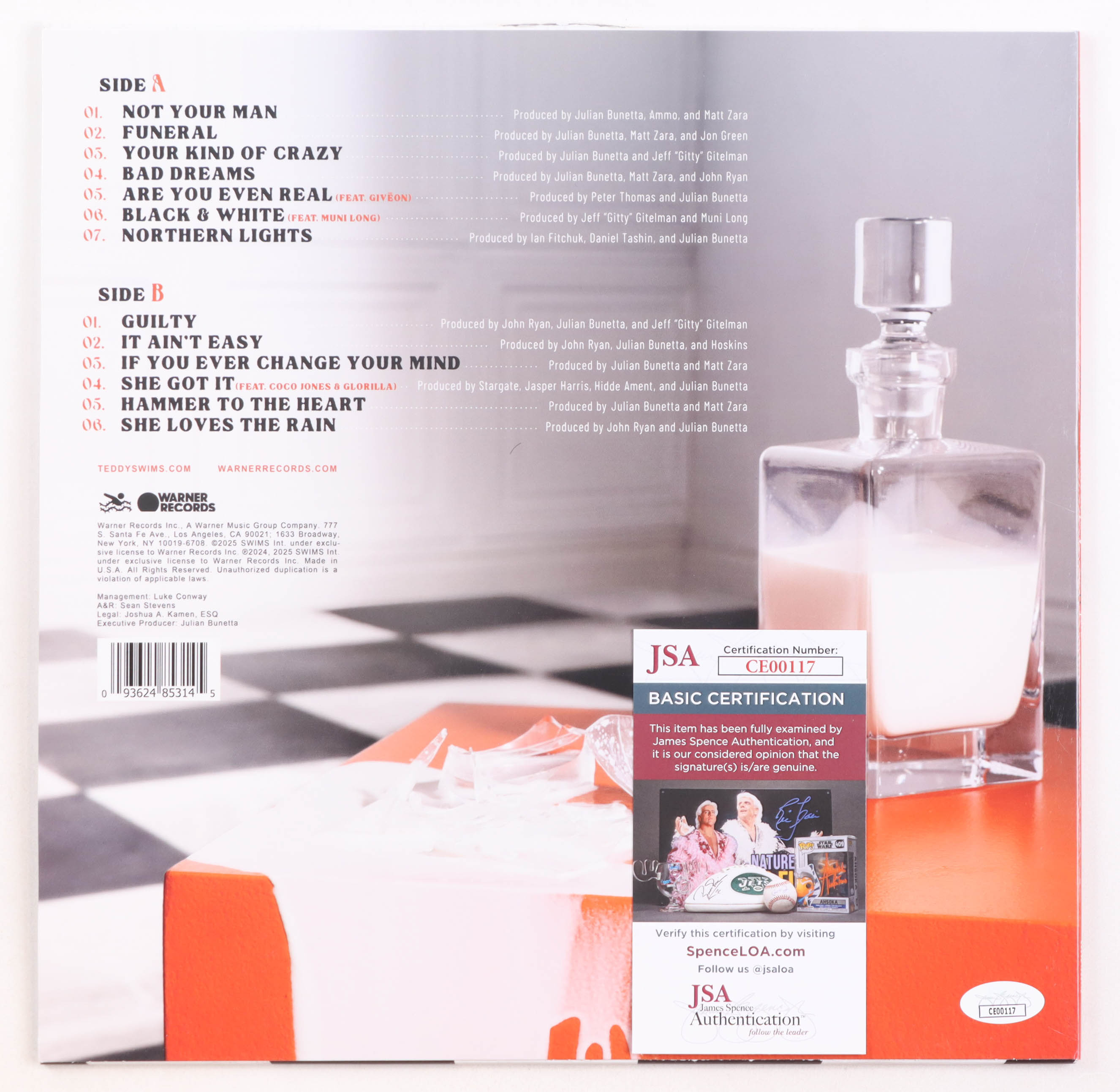 Teddy Swims Signed "I've Tried Everything But Therapy (Part 2)" Vinyl Record Album Inscribed "I Love You!" (JSA) at PristineAuction.com Teddy Swims Signed "I've Tried Everything But Therapy (Part 2)" Vinyl Record Album Inscribed "I Love You!" (JSA) at PristineAuction.com