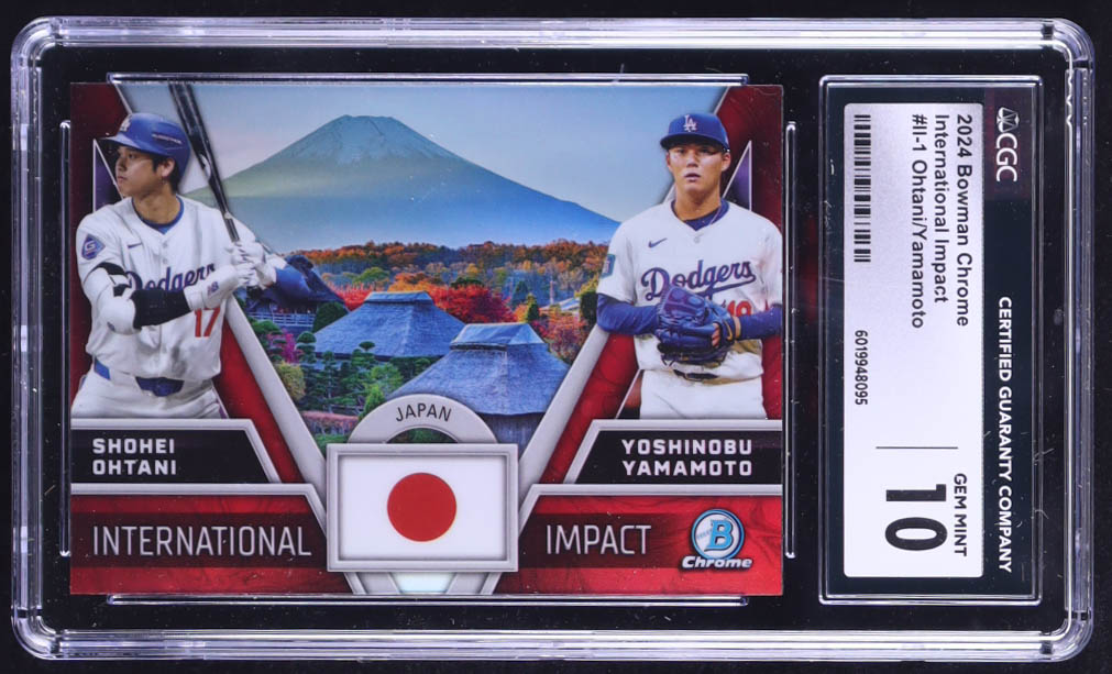 Shohei Ohtani / Yoshinobu Yamamoto 2024 Bowman Chrome International Impact #II1 (CGC 10) at PristineAuction.com Shohei Ohtani / Yoshinobu Yamamoto 2024 Bowman Chrome International Impact #II1 (CGC 10) at PristineAuction.com