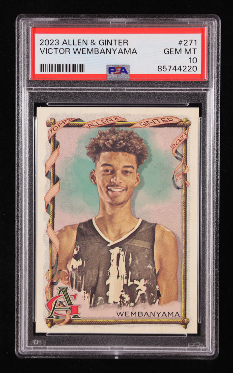 Victor Wembanyama 2023 Topps Allen and Ginter #271 RC (PSA 10) at PristineAuction.com Victor Wembanyama 2023 Topps Allen and Ginter #271 RC (PSA 10) at PristineAuction.com