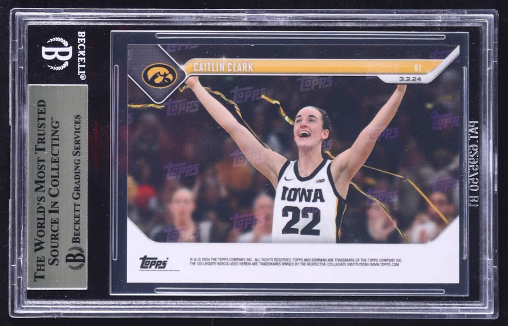Caitlin Clark 2023-24 Bowman University Now #61 RC (BGS 10) at PristineAuction.com Caitlin Clark 2023-24 Bowman University Now #61 RC (BGS 10) at PristineAuction.com
