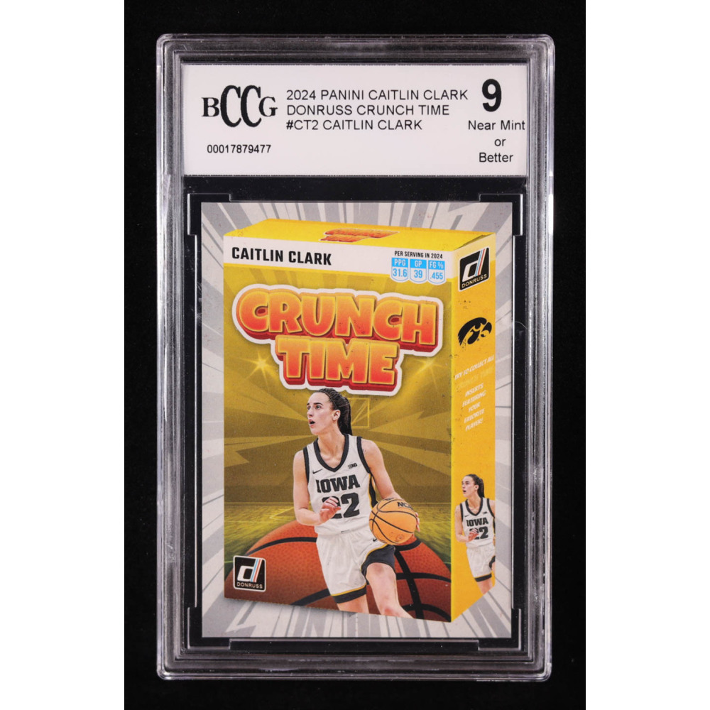 Caitlin Clark 2024 Panini Caitlin Clark Collection Donruss Crunch Time #CT2 RC (BCCG 9) at PristineAuction.com