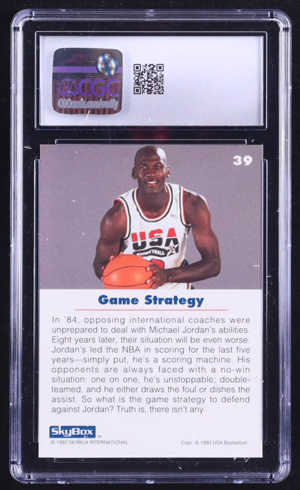 Michael Jordan 1992 SkyBox USA #39 Game Strategy (CGC 10) at PristineAuction.com Michael Jordan 1992 SkyBox USA #39 Game Strategy (CGC 10) at PristineAuction.com