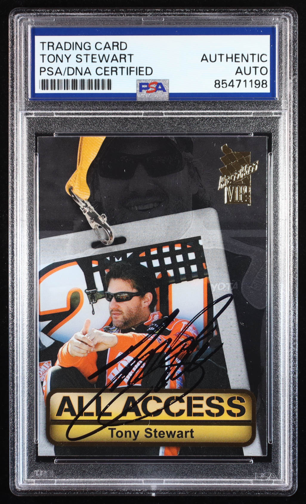 Tony Stewart Signed 2008 VIP All Access #AA22 (PSA Authentic) at PristineAuction.com Tony Stewart Signed 2008 VIP All Access #AA22 (PSA Authentic) at PristineAuction.com