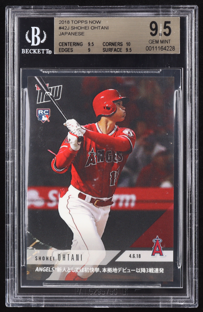 Shohei Ohtani 2018 Topps Now Japanese #42J (BGS 9.5) at PristineAuction.com Shohei Ohtani 2018 Topps Now Japanese #42J (BGS 9.5) at PristineAuction.com