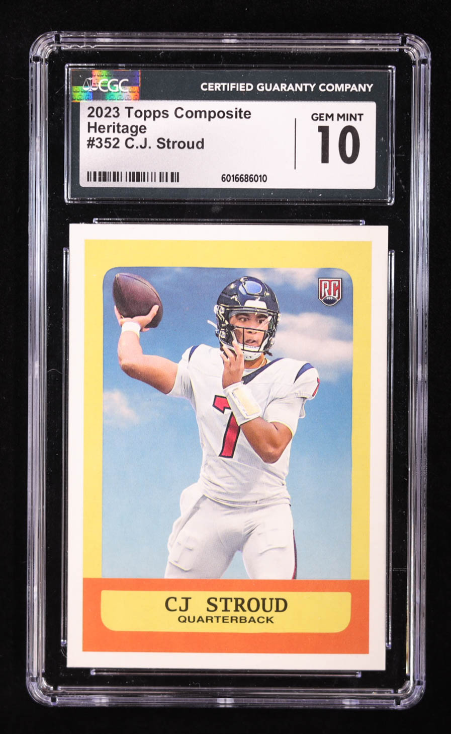 CJ Stroud 2023 Topps Composite #352 RC / HERITAGE (CGC 10) at PristineAuction.com CJ Stroud 2023 Topps Composite #352 RC / HERITAGE (CGC 10) at PristineAuction.com