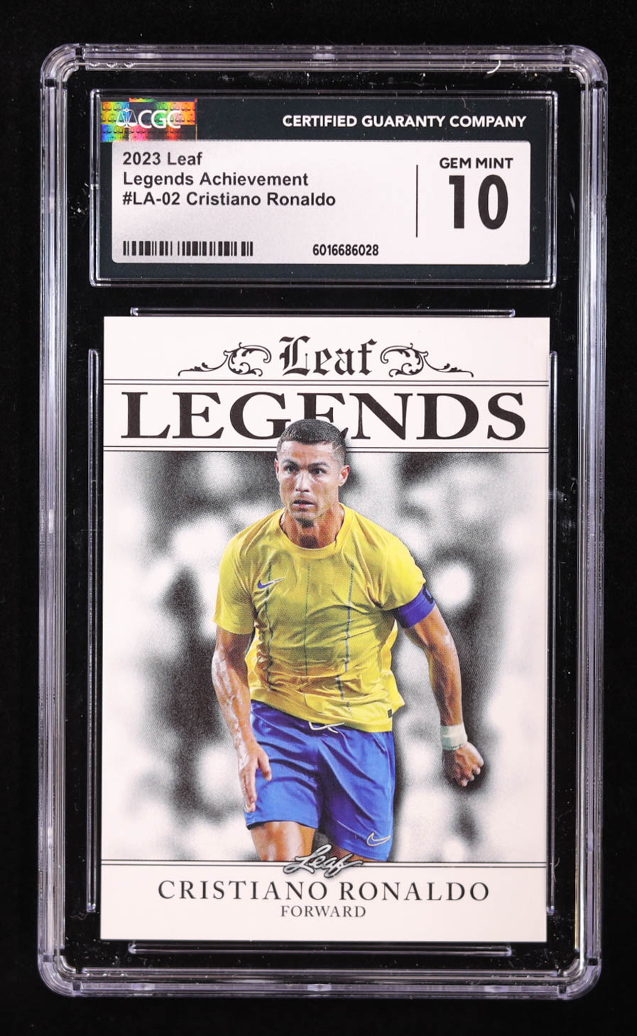 Cristiano Ronaldo 2023 Leaf Special Release Legends Achievement #LA02 (CGC 10) at PristineAuction.com Cristiano Ronaldo 2023 Leaf Special Release Legends Achievement #LA02 (CGC 10) at PristineAuction.com