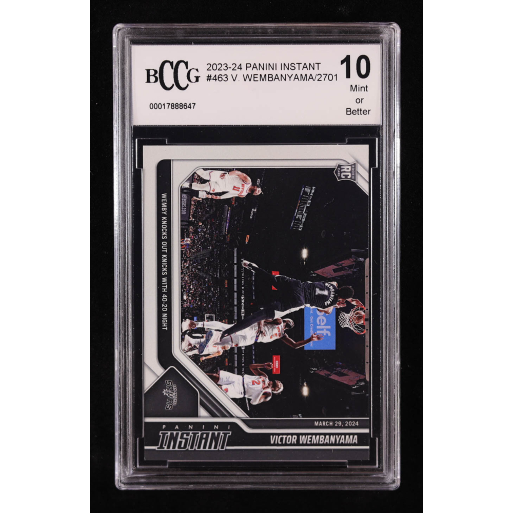 Victor Wembanyama 2023-24 Panini Instant #463 RC (BCCG 10) at PristineAuction.com