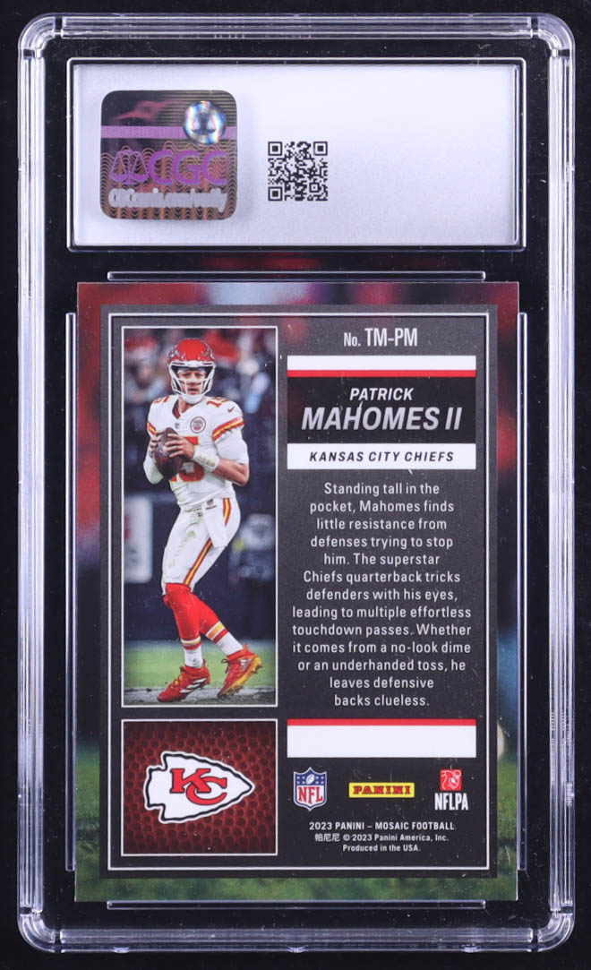 Patrick Mahomes II 2023 Panini Mosaic Touchdown Masters #1 (CGC 10) at PristineAuction.com Patrick Mahomes II 2023 Panini Mosaic Touchdown Masters #1 (CGC 10) at PristineAuction.com
