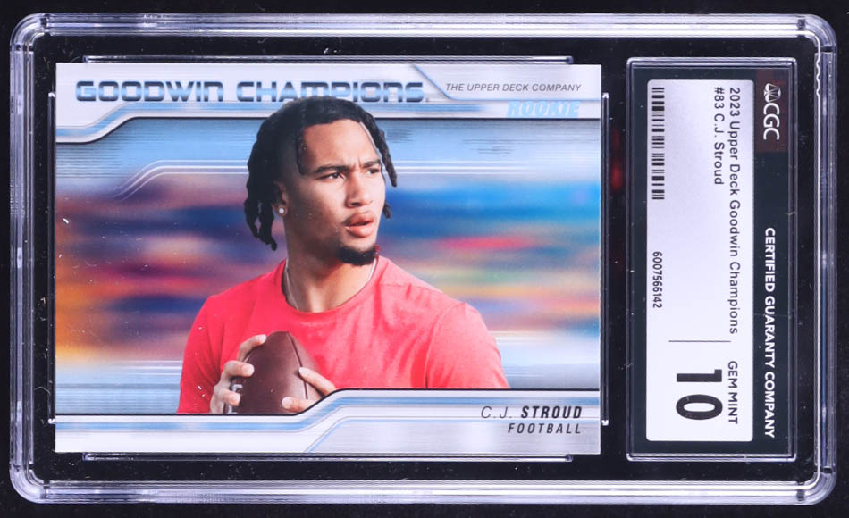 C.J. Stroud 2023 Upper Deck Goodwin Champions #83 RC (CGC 10) at PristineAuction.com C.J. Stroud 2023 Upper Deck Goodwin Champions #83 RC (CGC 10) at PristineAuction.com