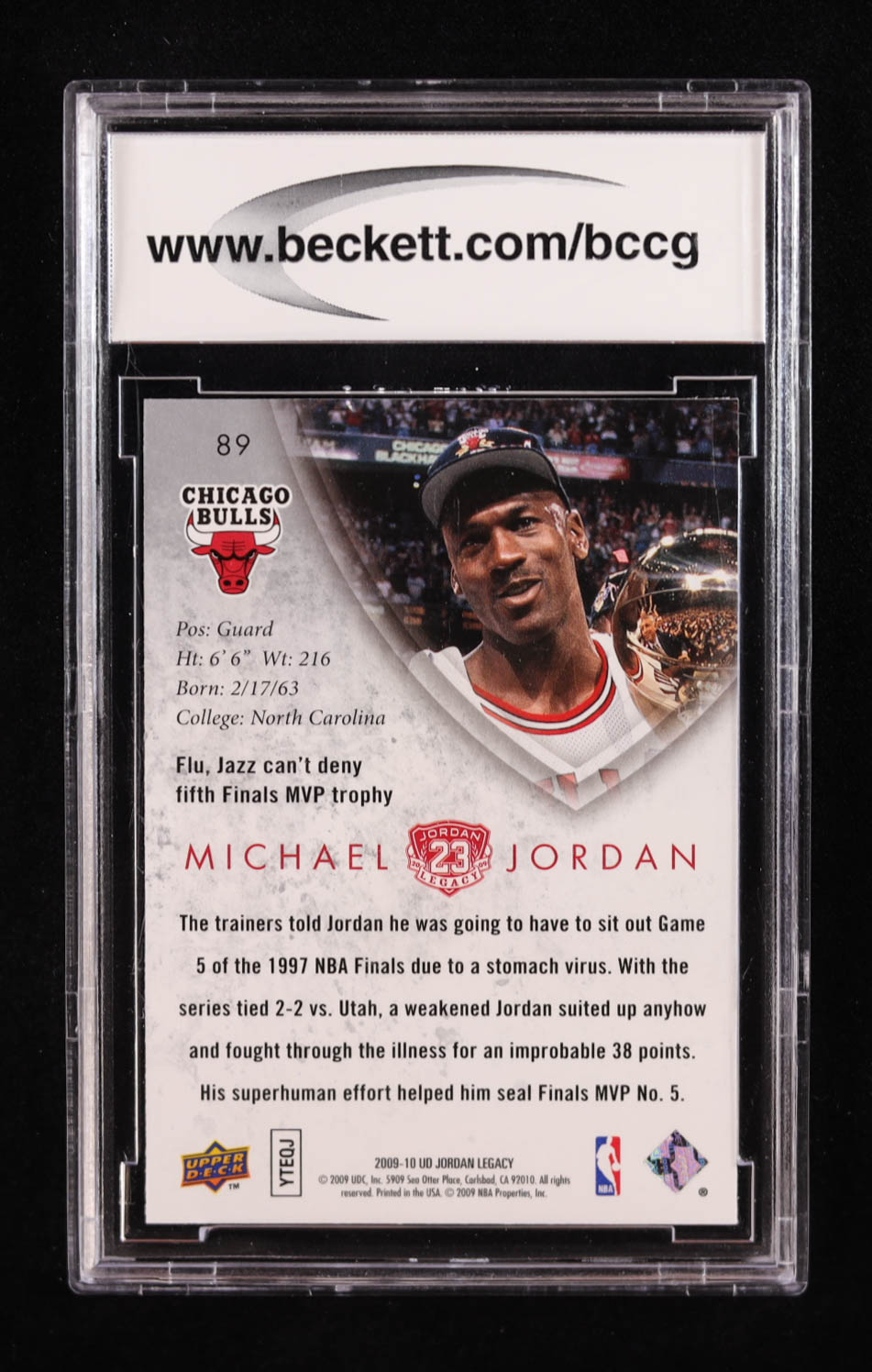 Michael Jordan 2009-10 Upper Deck Michael Jordan Legacy Collection Gold #89 (BCCG 10) at PristineAuction.com Michael Jordan 2009-10 Upper Deck Michael Jordan Legacy Collection Gold #89 (BCCG 10) at PristineAuction.com