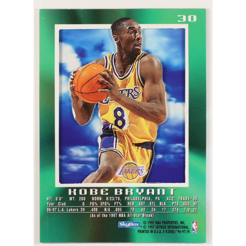 Kobe Bryant 1996-97 E-X2000 #30 RC | Pristine Auction