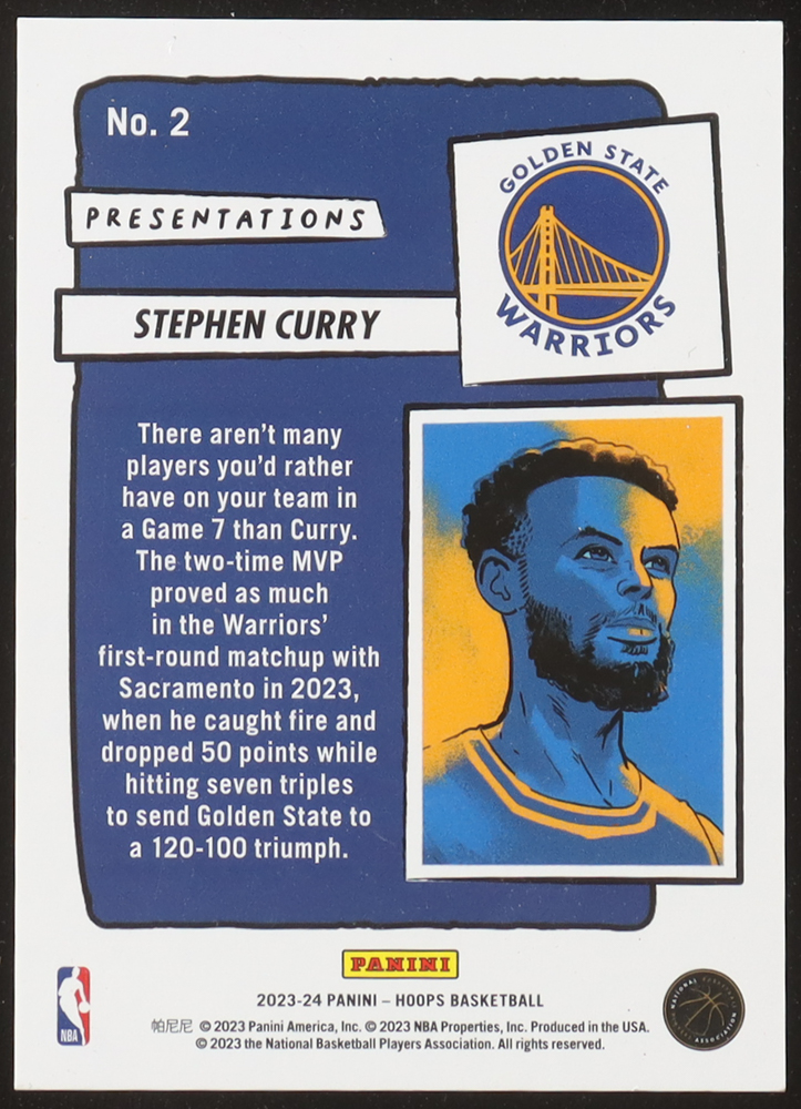Stephen Curry 2023-24 Hoops Presentations #2 at PristineAuction.com Stephen Curry 2023-24 Hoops Presentations #2 at PristineAuction.com