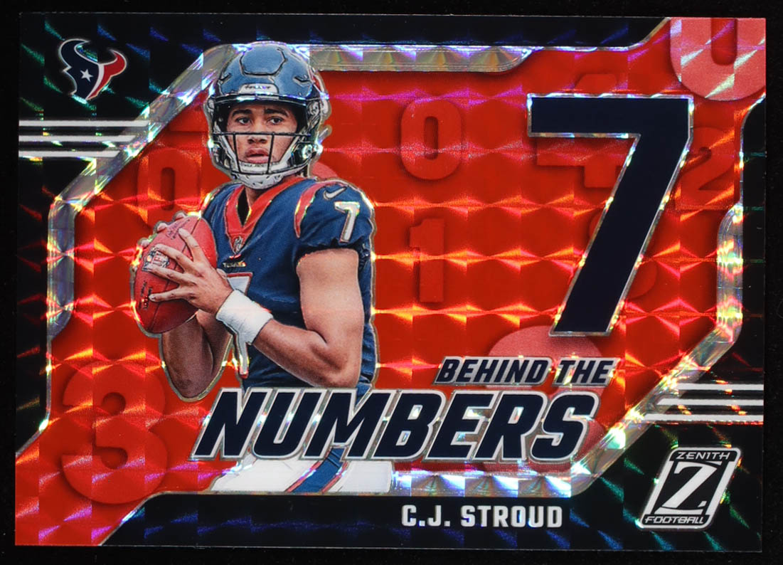 CJ Stroud 2023 Zenith Behind the Numbers Red #5 RC at PristineAuction.com CJ Stroud 2023 Zenith Behind the Numbers Red #5 RC at PristineAuction.com