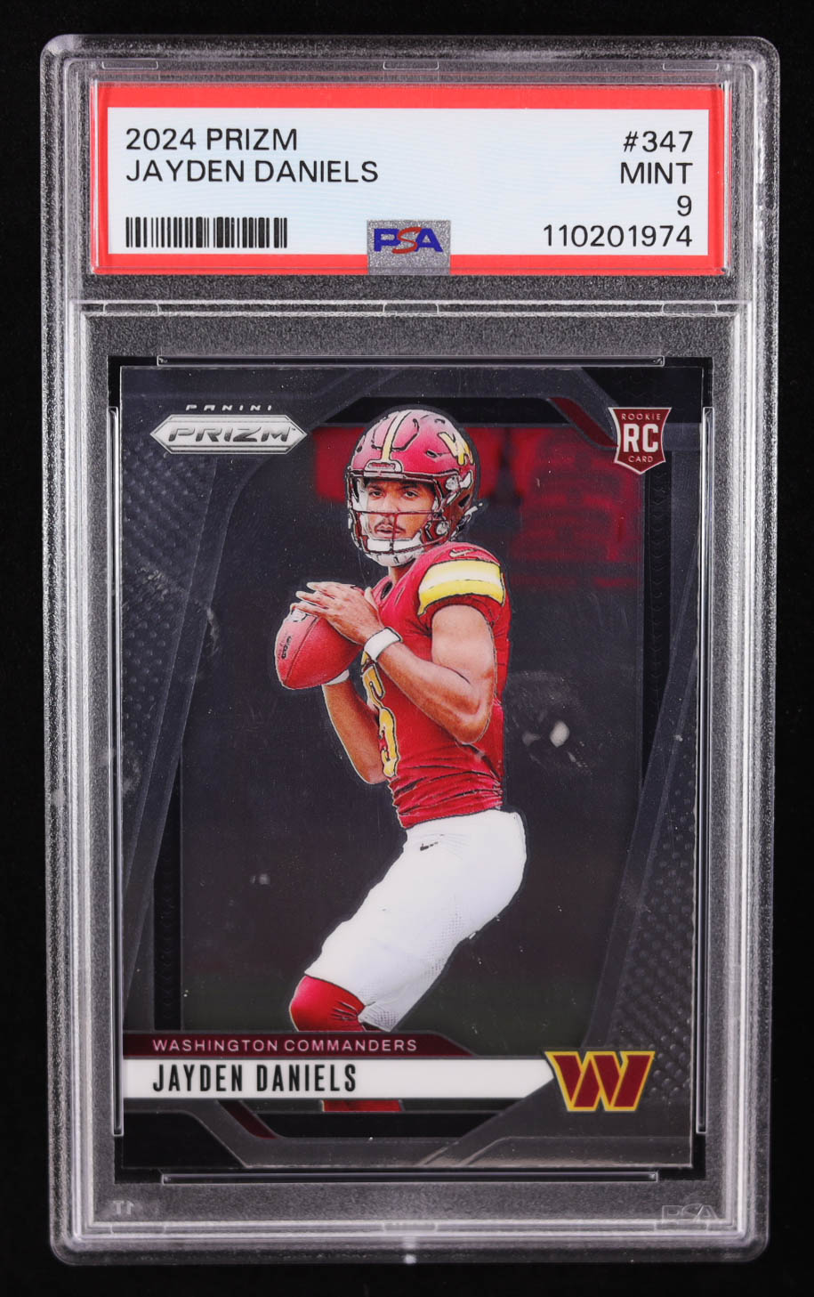 Jayden Daniels 2024 Panini Prizm #347 RC (PSA 9) at PristineAuction.com Jayden Daniels 2024 Panini Prizm #347 RC (PSA 9) at PristineAuction.com