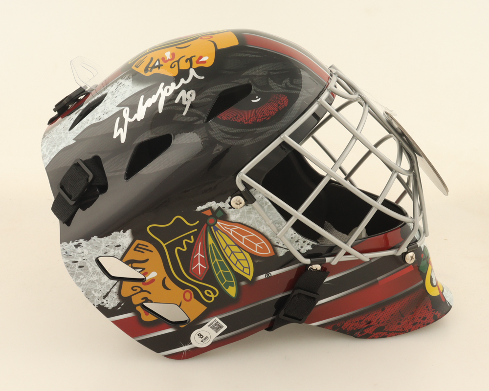 Ed Belfour Signed Blackhawks Full-Size Goalie Mask (Beckett) at PristineAuction.com Ed Belfour Signed Blackhawks Full-Size Goalie Mask (Beckett) at PristineAuction.com