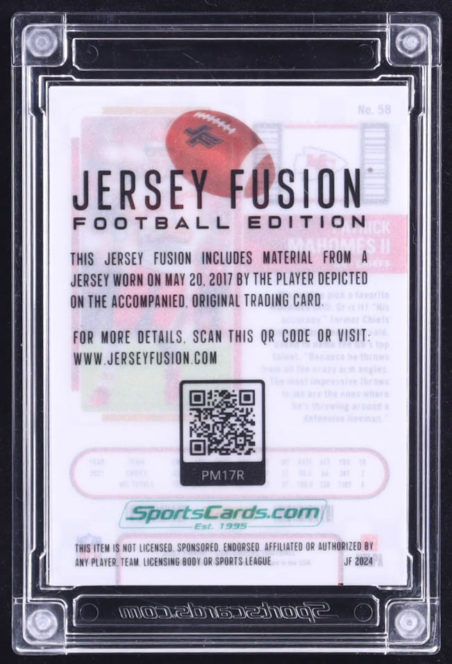 Patrick Mahomes II 2024 Sportscards.com Jersey Fusion Game-Used Swatch #NNO at PristineAuction.com Patrick Mahomes II 2024 Sportscards.com Jersey Fusion Game-Used Swatch #NNO at PristineAuction.com