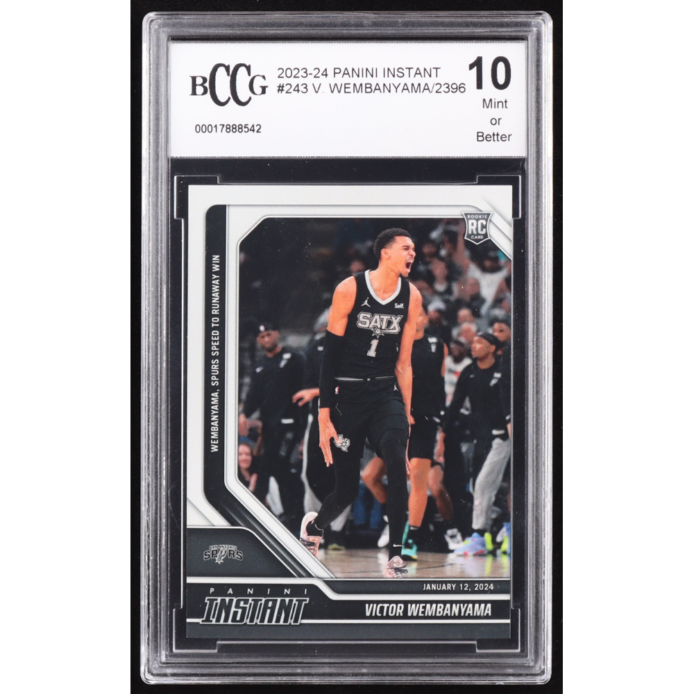Victor Wembanyama 2023-24 Panini Instant #243 RC (BCCG 10) at PristineAuction.com Victor Wembanyama 2023-24 Panini Instant #243 RC (BCCG 10) at PristineAuction.com