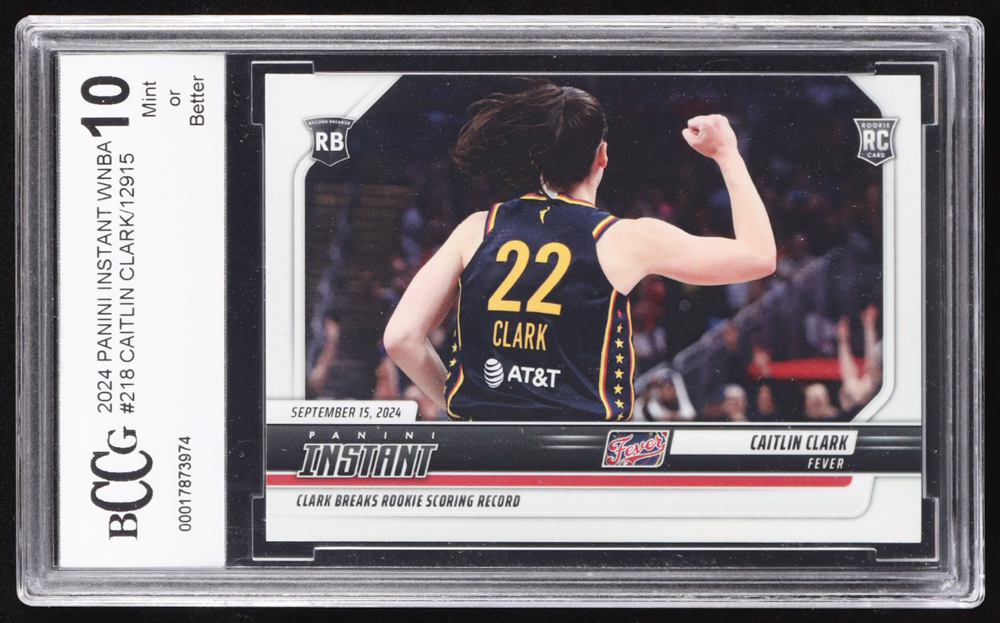 Caitlin Clark 2024-25 Panini Instant WNBA #218 RC (BCCG 10) at PristineAuction.com Caitlin Clark 2024-25 Panini Instant WNBA #218 RC (BCCG 10) at PristineAuction.com