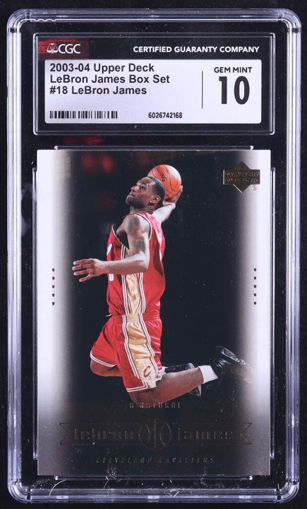 LeBron James 2003 Upper Deck LeBron James Box Set #18 RC (CGC 10) at PristineAuction.com LeBron James 2003 Upper Deck LeBron James Box Set #18 RC (CGC 10) at PristineAuction.com