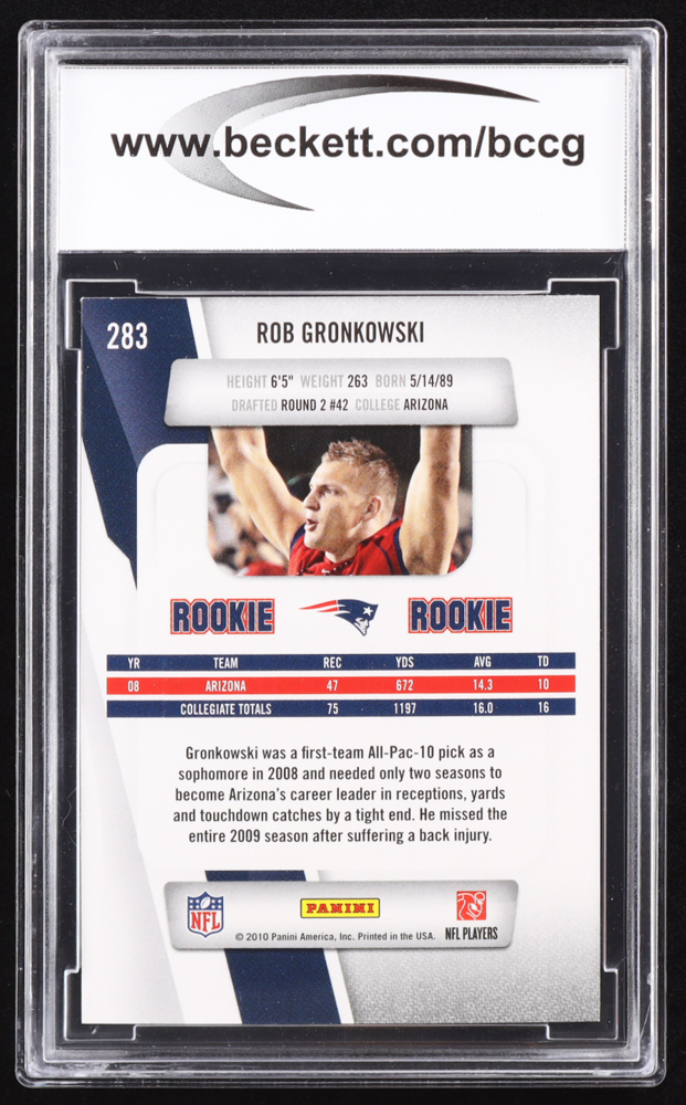 Rob Gronkowski 2010 Prestige #283A RC (BCCG 10) at PristineAuction.com Rob Gronkowski 2010 Prestige #283A RC (BCCG 10) at PristineAuction.com