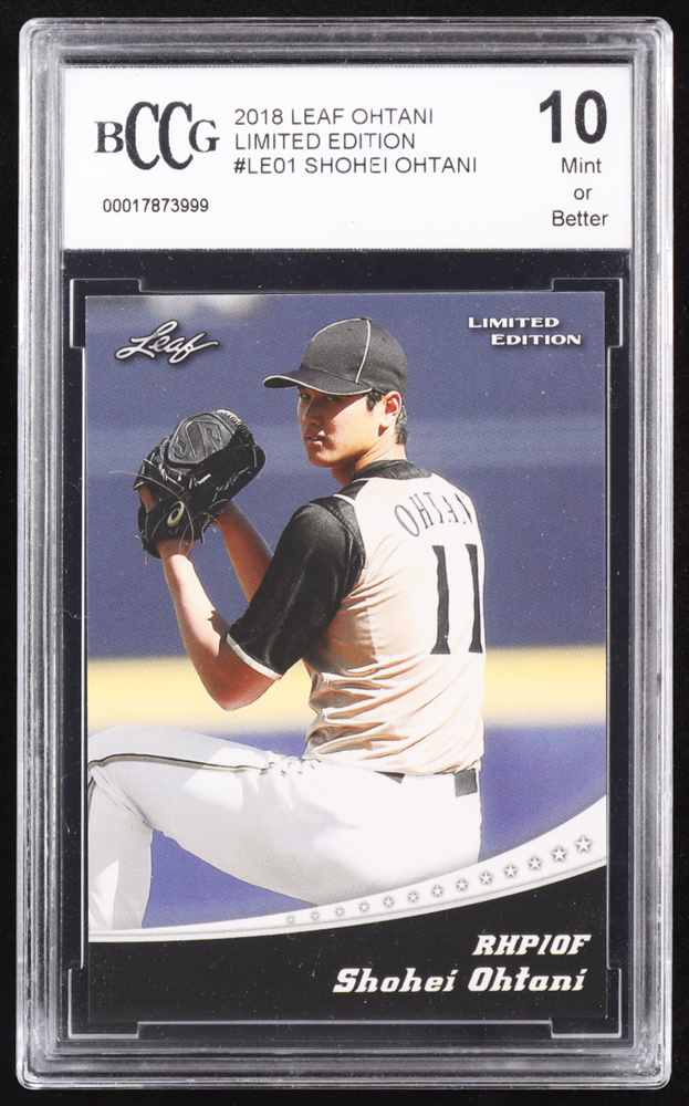 Shohei Ohtani 2018 Leaf Ohtani Limited Edition #LE01 RC (BCCG 10) at PristineAuction.com Shohei Ohtani 2018 Leaf Ohtani Limited Edition #LE01 RC (BCCG 10) at PristineAuction.com