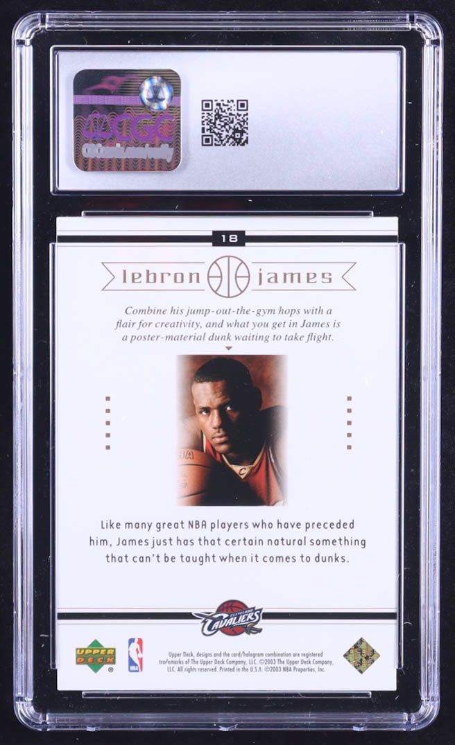 LeBron James 2003 Upper Deck LeBron James Box Set #18 RC (CGC 10) at PristineAuction.com LeBron James 2003 Upper Deck LeBron James Box Set #18 RC (CGC 10) at PristineAuction.com