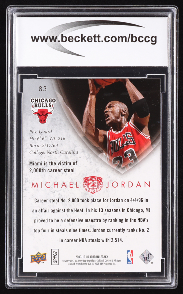 Michael Jordan 2009-10 Upper Deck Michael Jordan Legacy Collection Gold #83 (BCCG 10) at PristineAuction.com Michael Jordan 2009-10 Upper Deck Michael Jordan Legacy Collection Gold #83 (BCCG 10) at PristineAuction.com
