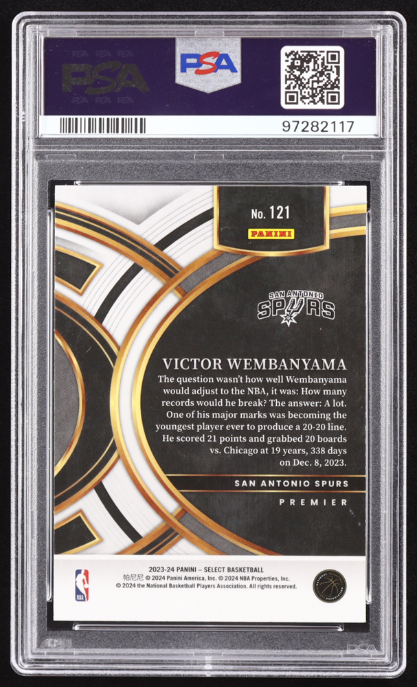 Victor Wembanyama 2023-24 Select #121 RC (PSA 10) at PristineAuction.com Victor Wembanyama 2023-24 Select #121 RC (PSA 10) at PristineAuction.com