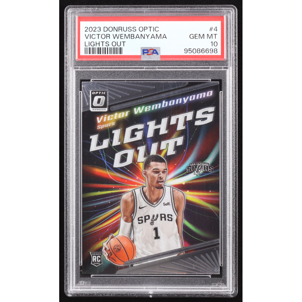 Victor Wembanyama 2023-24 Donruss Optic Lights Out #4 RC (PSA 10) at PristineAuction.com