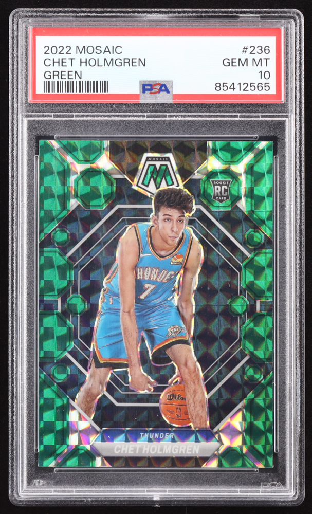 Chet Holmgren 2022-23 Mosaic Green #236 RC (PSA 10) at PristineAuction.com Chet Holmgren 2022-23 Mosaic Green #236 RC (PSA 10) at PristineAuction.com