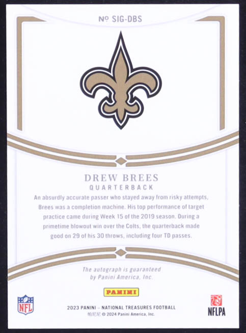 Drew Brees 2023 Panini National Treasures All Pro Signatures #2 #09/25 at PristineAuction.com Drew Brees 2023 Panini National Treasures All Pro Signatures #2 #09/25 at PristineAuction.com