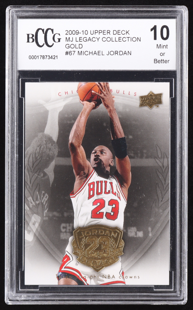 Michael Jordan 2009-10 Upper Deck Michael Jordan Legacy Collection Gold #67 (BCCG 10) at PristineAuction.com Michael Jordan 2009-10 Upper Deck Michael Jordan Legacy Collection Gold #67 (BCCG 10) at PristineAuction.com
