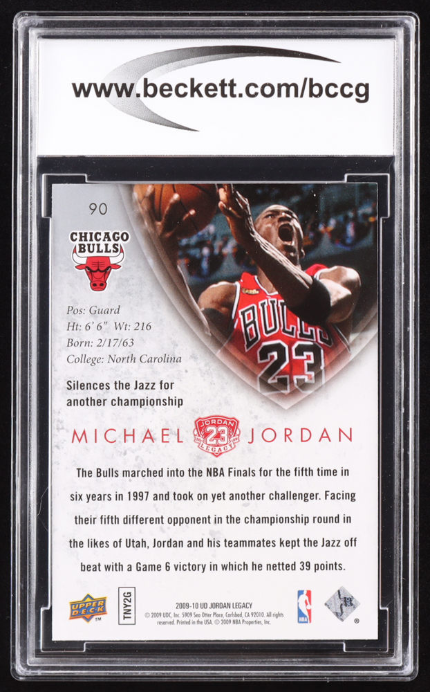 Michael Jordan 2009-10 Upper Deck Michael Jordan Legacy Collection Gold #90 (BCCG 10) at PristineAuction.com Michael Jordan 2009-10 Upper Deck Michael Jordan Legacy Collection Gold #90 (BCCG 10) at PristineAuction.com