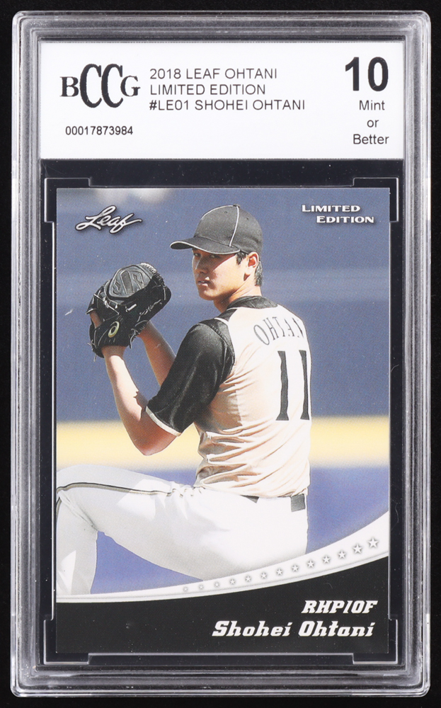 Shohei Ohtani 2018 Leaf Ohtani Limited Edition #LE01 RC (BCCG 10) at PristineAuction.com Shohei Ohtani 2018 Leaf Ohtani Limited Edition #LE01 RC (BCCG 10) at PristineAuction.com